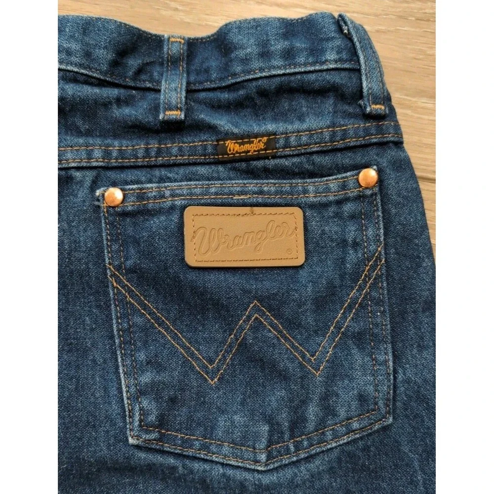 WRANGLER JEANS MEN's 36X34 STRAIGHT FIT  DARK WASH 936PWD  EUC